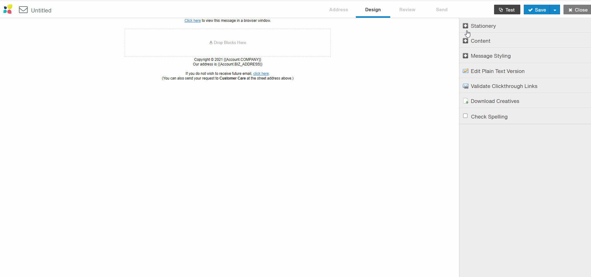 Adding a Form Link Block to an Email ActOn Connect Home