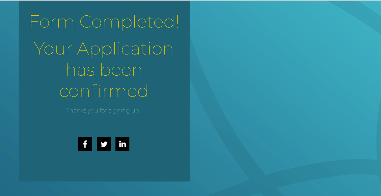 Step 2: Creating a Confirmation Landing Page as the destination for visitors after they complete the full application (2nd form).
