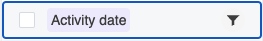 Filter icon next to Activity date
