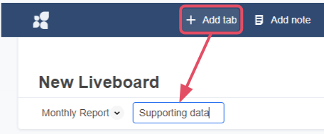 Adding a tab to a Liveboard