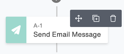 Move copy delete options on a program flow step