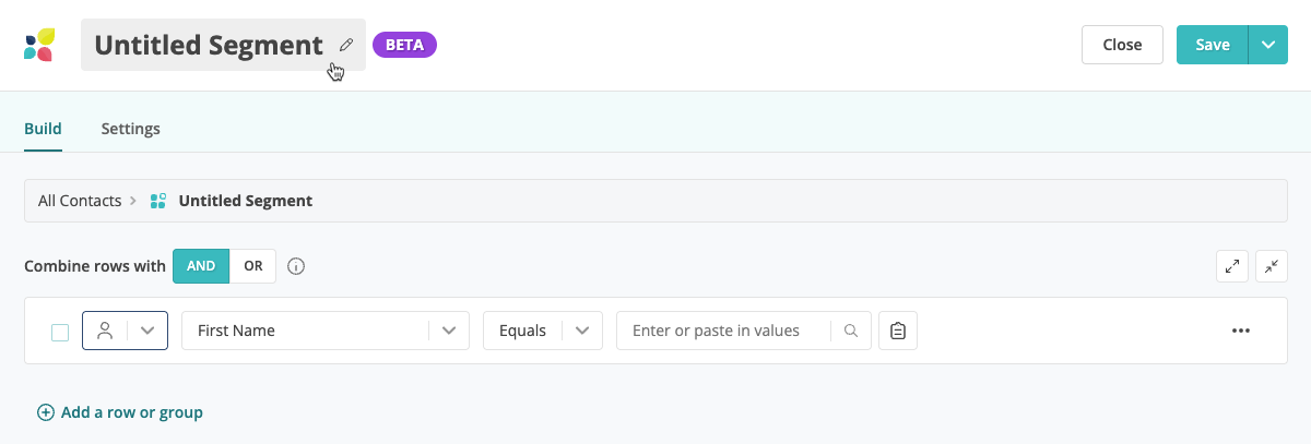Segment Builder - Create Segment