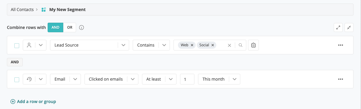 Profile and behavior criteria combined