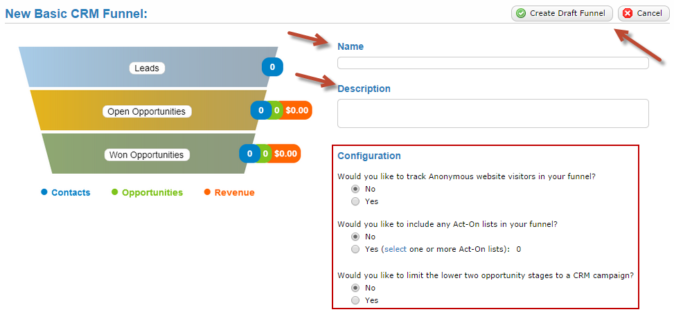 Once created, follow the steps below for Initializing your funnel.