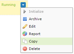 Hovering over the appropriate funnel, click the green down-arrow, and click Copy.