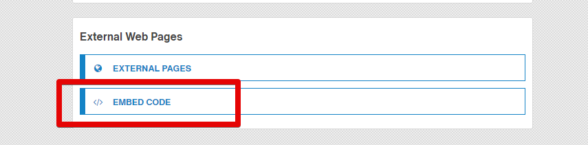 Selecting EMBED CODE at the middle center of the screen.