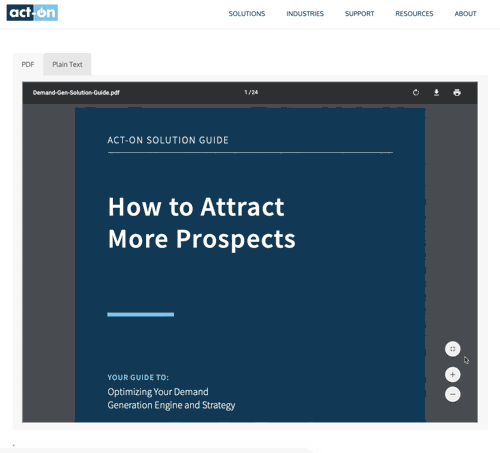 Here's an example from Act-On's own website.