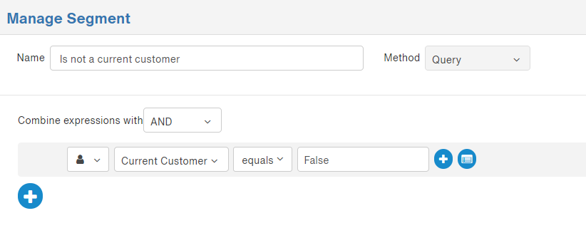 The segment for contacts who are not current customers, used to early-exit them from the NPS survey program.