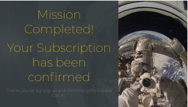 This page should include language to let the customer know they’ve successfully opted in.