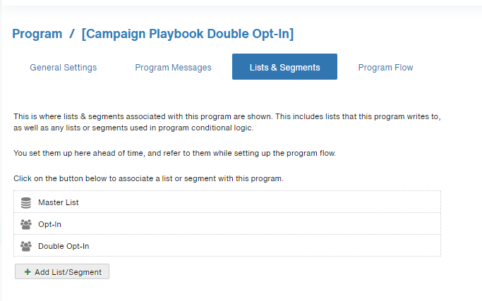 PNG"> Add your Opt-In and Double Opt-In segments under Lists & Segments.
