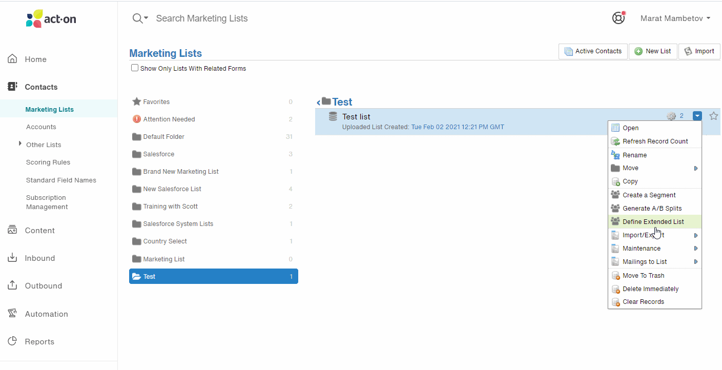 Push to Salesforce Campaign setup in Act-On