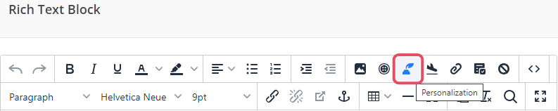 Legacy Composer Personalization Button