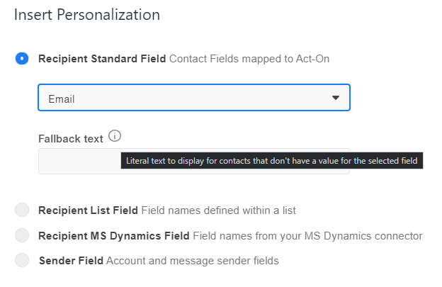 Fallback field example