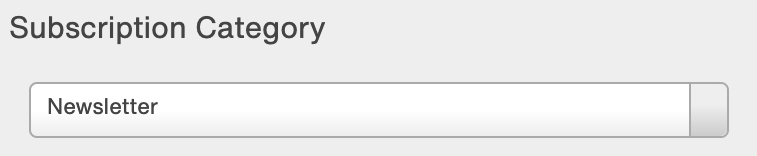 Subscription category dropdown