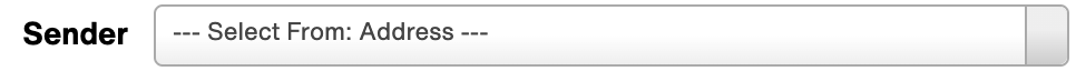 Sender dropdown
