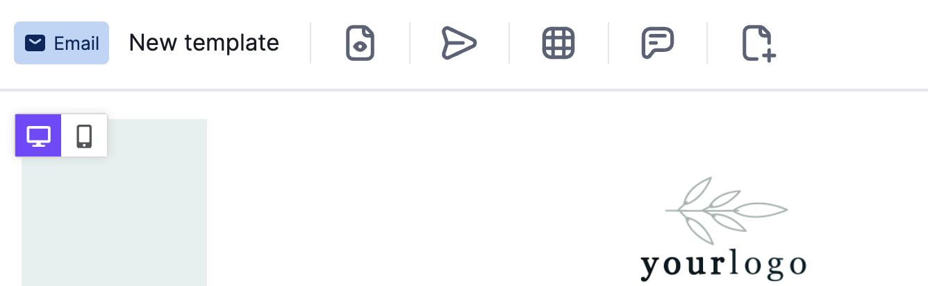 Desktop and mobile view toggles in the Composer toolbar