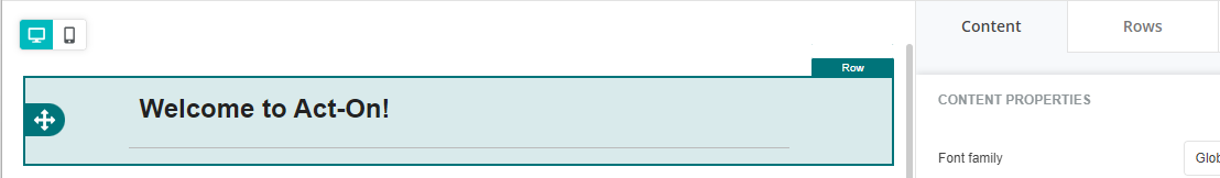 Row selection handle in the Composer interface