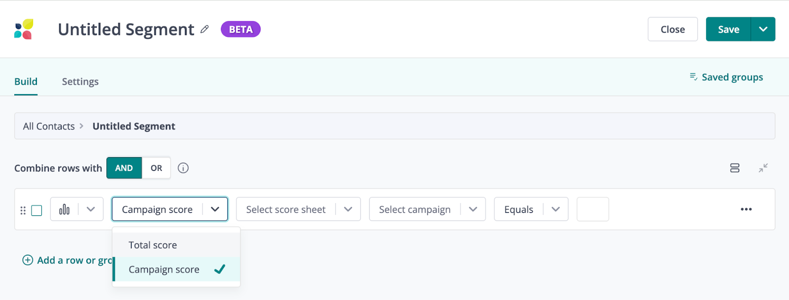 Segment preview showing matched contacts
