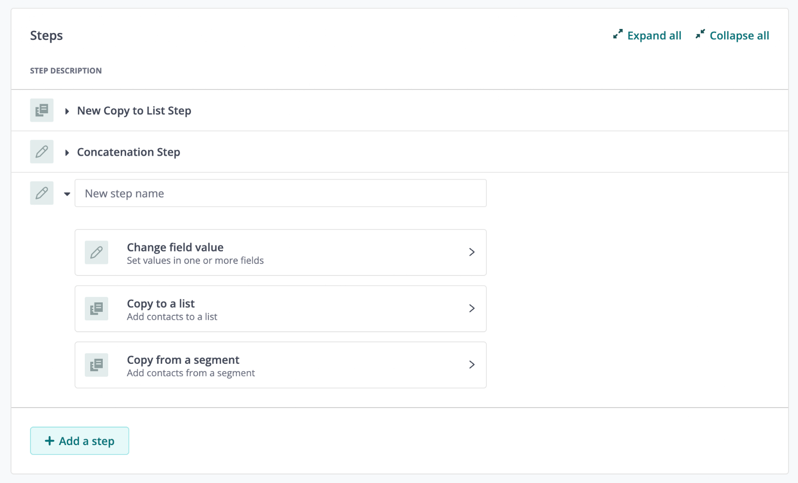 Change Field Value step in a list maintenance program