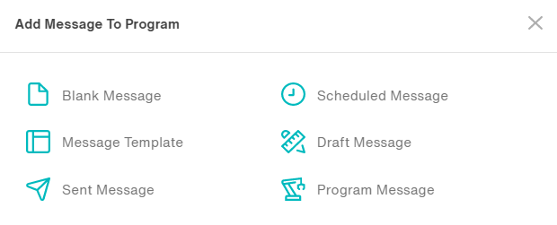 Choose message type for program messages