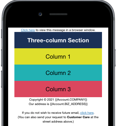 Column stacking mobile view