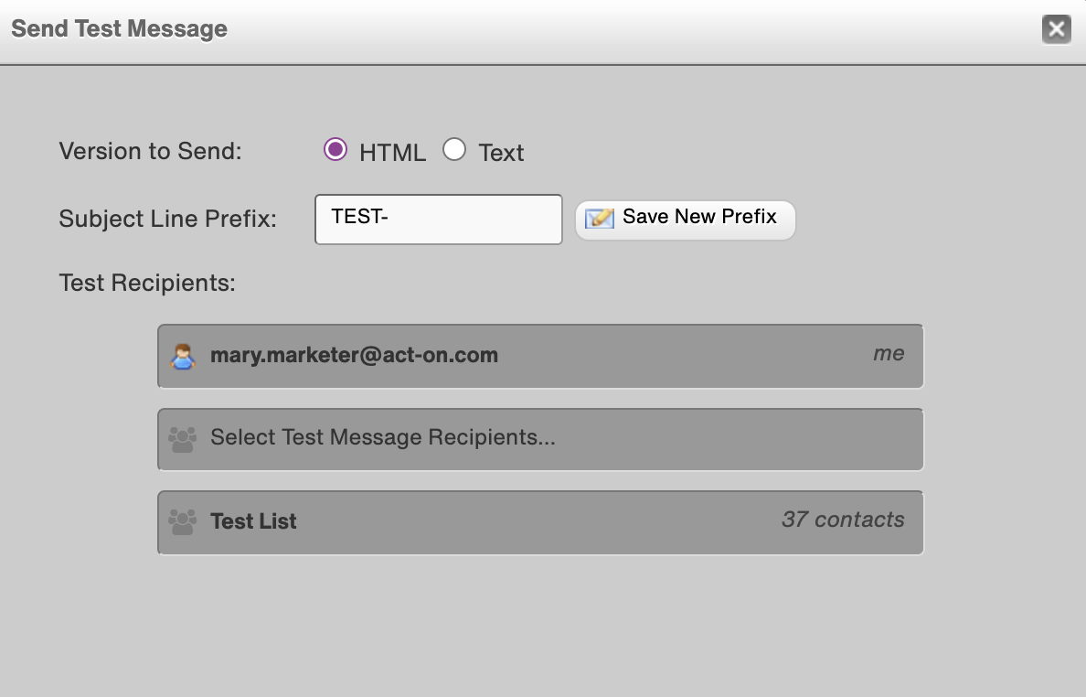 Send A Test Email Message Act On Connect Home