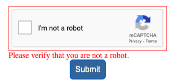 If they do not – or cannot, as is the case with spam bots – they will receive this error message.