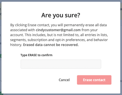 Erase Contact interface